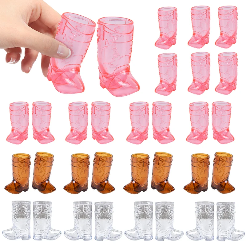 10 шт. мини ковбойские ботинки в западном стиле очки пластиковые прозрачные чашки