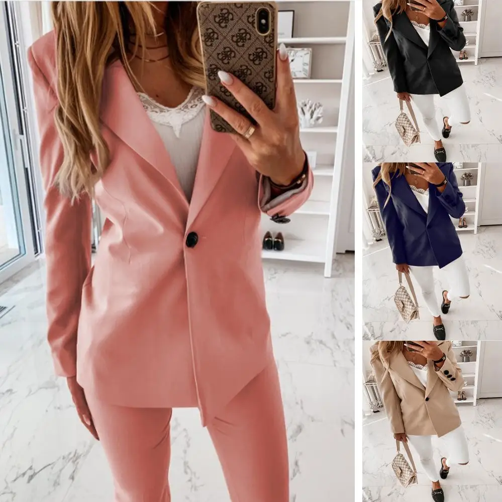 

Fashion Blazer Versatile Simple Casual Womens Solid Color Jacket