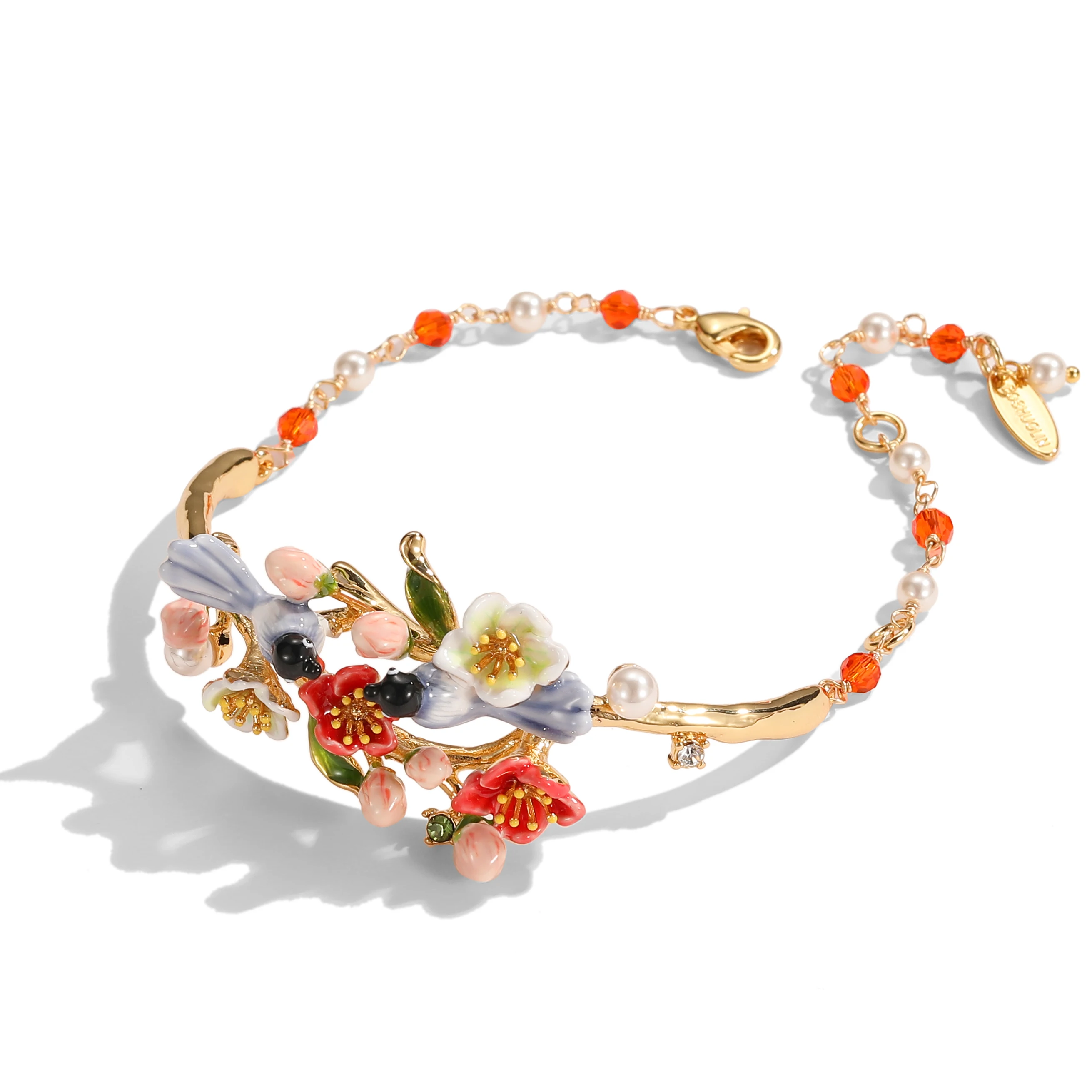 Новый оригинальный дизайн эмалированный двухцветный цветочный розовый бутон