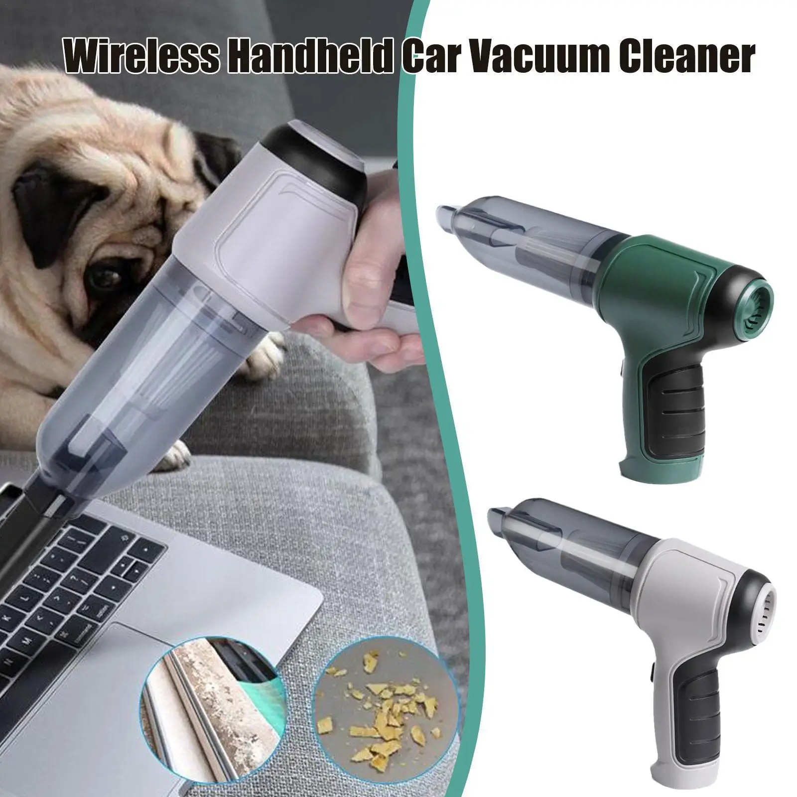 

9000Pa Car Wireless Vacuum Cleaner 120W 3 in 1 Blowable Cordless Handheld Auto Vacuum Home & Car Dual Use Mini Vacuum Cleaner