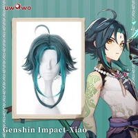 pre sale uwowo genshin impact cosplay wig xiao wig short light green kuki shinobu hair 40cm middle length hair hest resistant