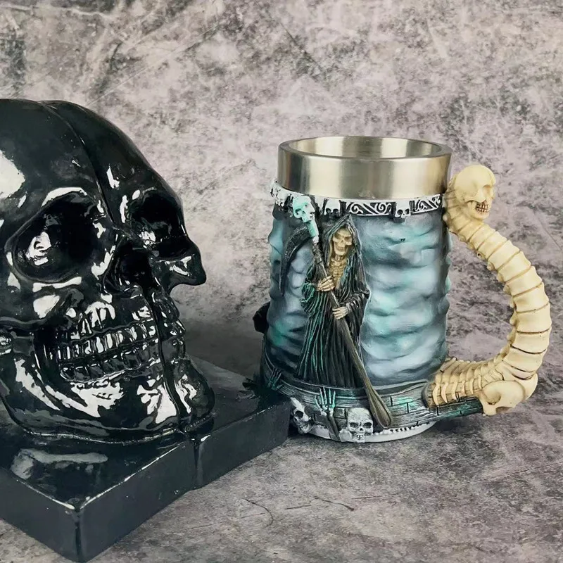 Кружка-жнец Grim Reaper 304 из нержавеющей стали и смолы кофейная чашка с пивом стеином