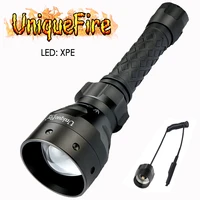 uniquefire 1406 xpe torch tactical waterproof led flashlight 3 modes night light lamp with dual control remote pressure switch