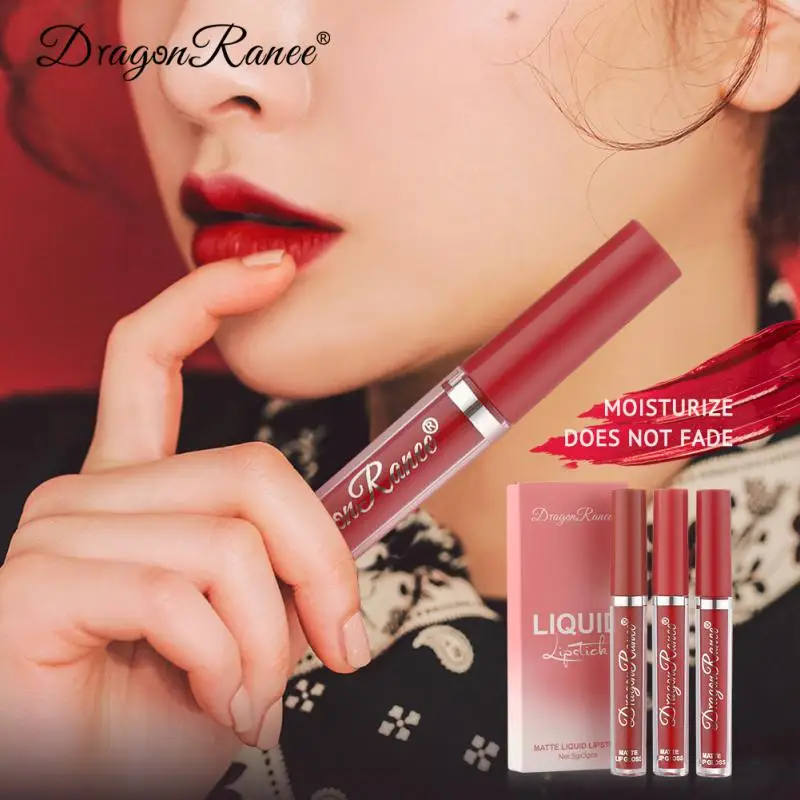 

3PCS/Set 3color Velvet Matte Lip Gloss Waterproof Natural Moisturizing Lipstick Long Lasting Hydrating Women Cosmetics Lip Glaze