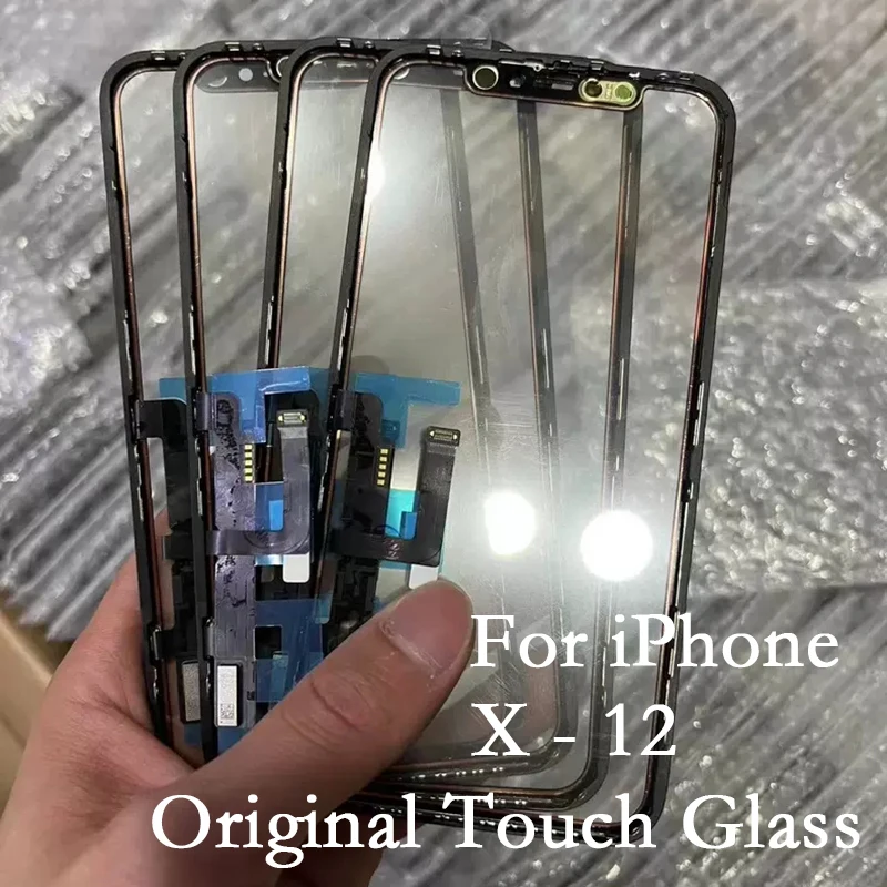

Внешнее стекло для iPhone X XR XS 11 Pro Max 12, оригинальное Сенсорное внешнее стекло для объектива с дигитайзером и OCA гибким кабелем, 10 шт.