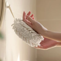 chenille hand towels kitchen bathroom hand towel ball with hanging loops quick dry soft absorbent thicken microfiber towels