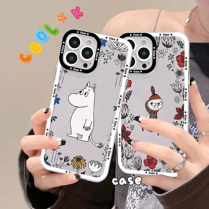 

Cute Cartoon hippo Phone Case For iPhone 14 13 12 11 Pro Max Mini X Xs XR 6 7 8 Plus SE 2020 Transparent Case