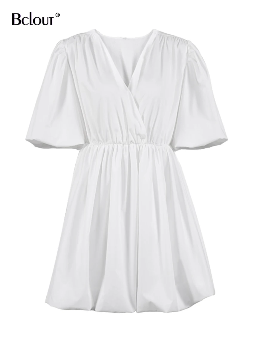Элегантное Белое Облегающее Платье Bclout с V-образным вырезом для женщин лето 2022