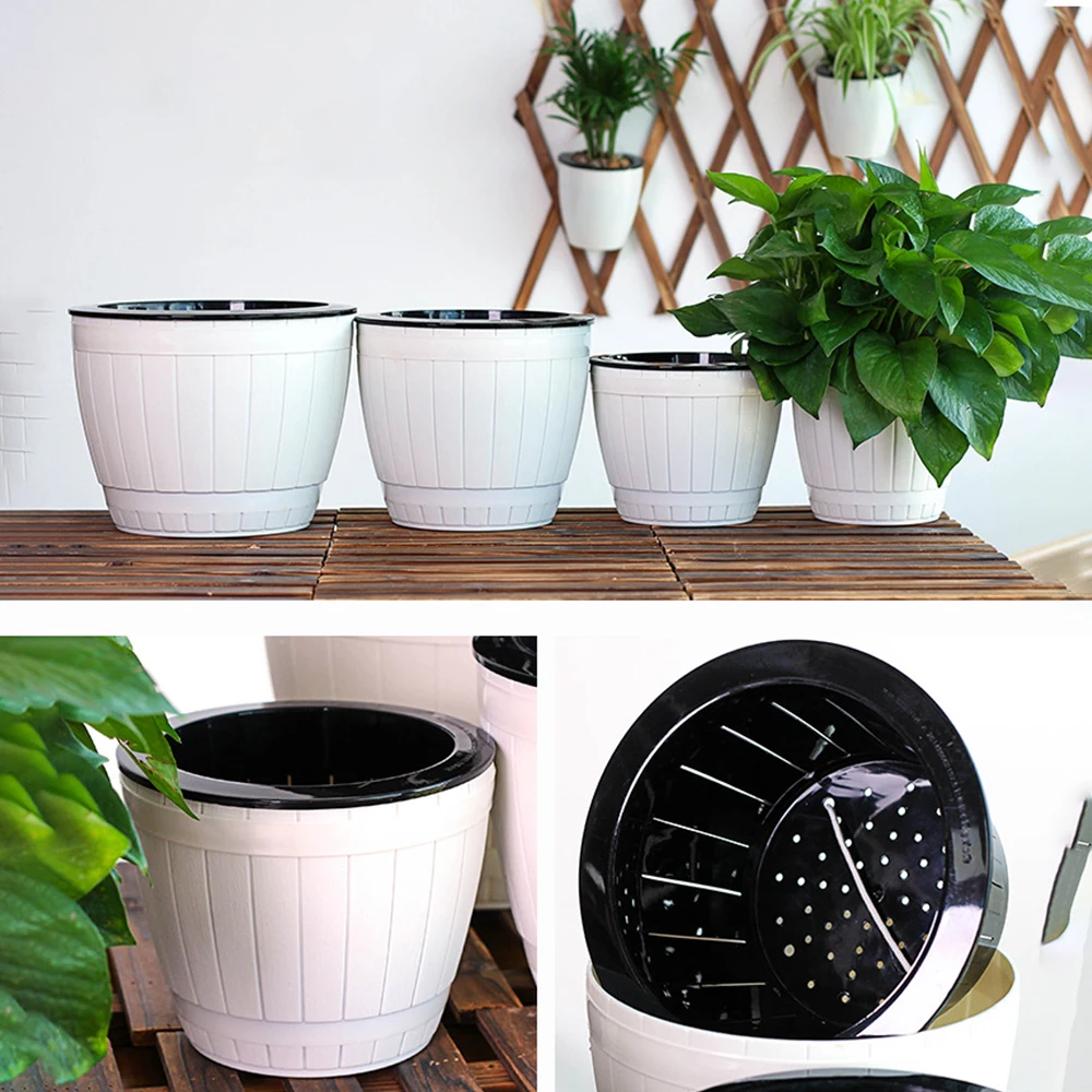 

Self Watering Planter Pots Mini Flowerpot Indoor Succulent Plant Pot Mini Home Tabletop Flower Pot Home Garden Bonsai Decor FU