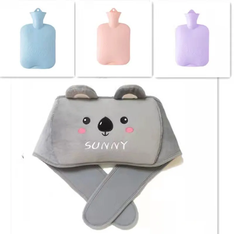 Hot Water Bag Hot Water Bottle Rubber Warm Water Bag Pouch with Soft Waist Cover for Neck and Shoulder Back,Hand Legs Waist Warm