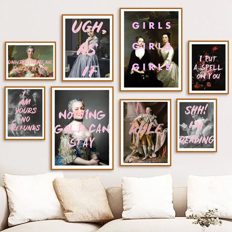 

Funny Inspirational Quote Vintage Abstract Feminist Art Canvas Painting Nordic Posters Print Wall Pictures For Living Room Decor