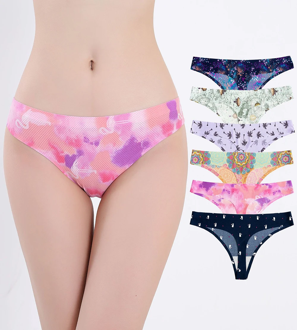 

Women Ice Silk G-String Sexy Seamless Leopard Ladies Panties Lingerie P675 Tanga Bikini Underwear Pants Thong Intimates стринги