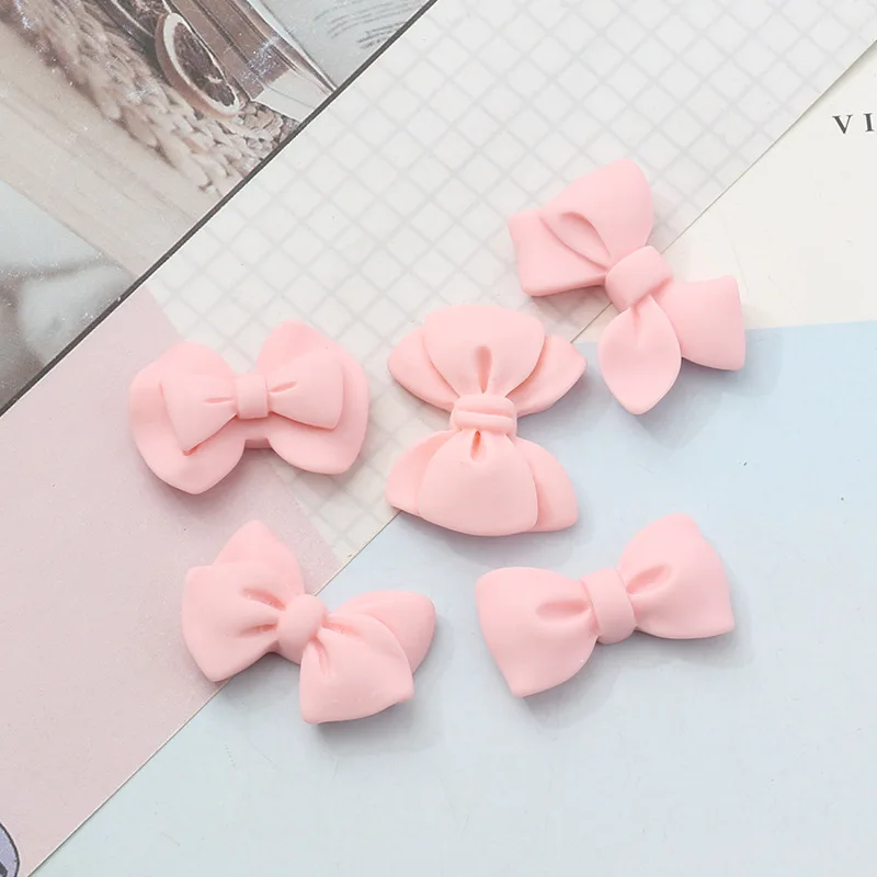 

20Pcs New Cute Resin Bow Collection Flat Back Cabochon Scrapbook Kawaii DIY Embellishments Accessories 29mm Pink Bowtie Bowknots