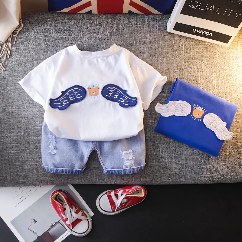 

Комплект летней детской одежды из 2 предметов, с коротким рукавом и круглым вырезом