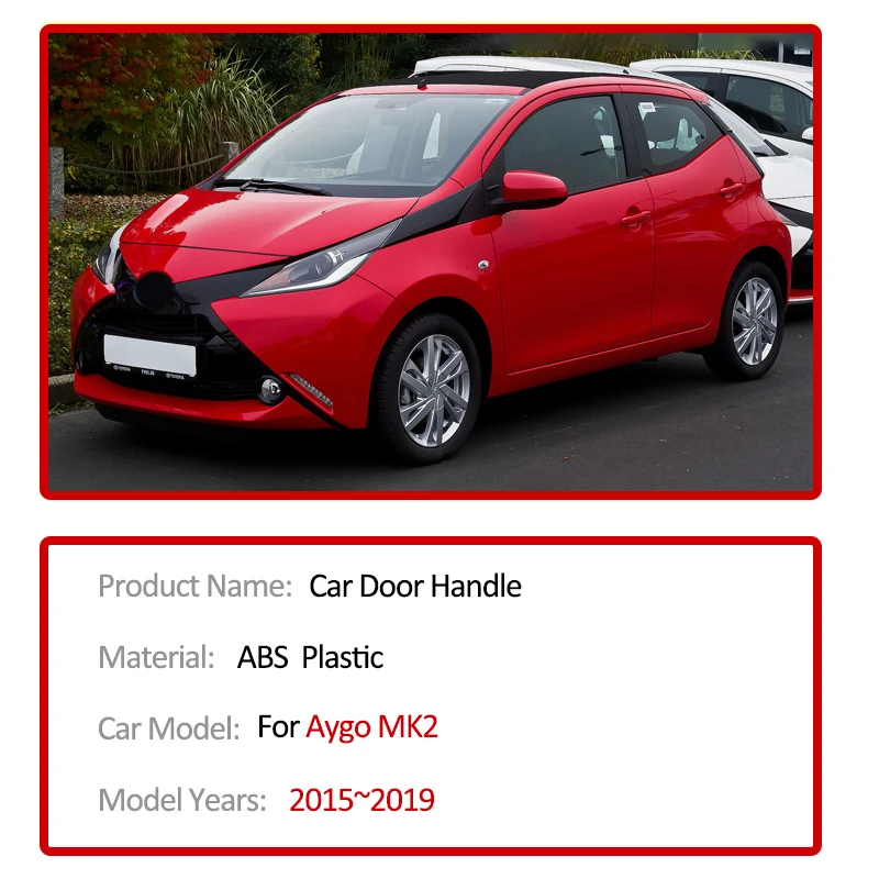 Фото Для Toyota Aygo AB40 2015~2019 2018 2017: накладки на дверные ручки из углеродного волокна, стикеры, защита от царапин, аксессуары для экстерьера автомобиля №2