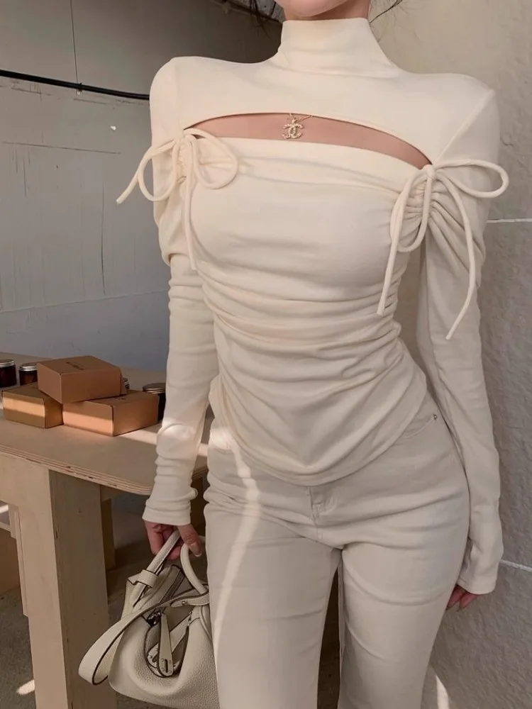 QWEEK сексуальная ажурная футболка женская офисная элегантная винтажная ретро T2k с