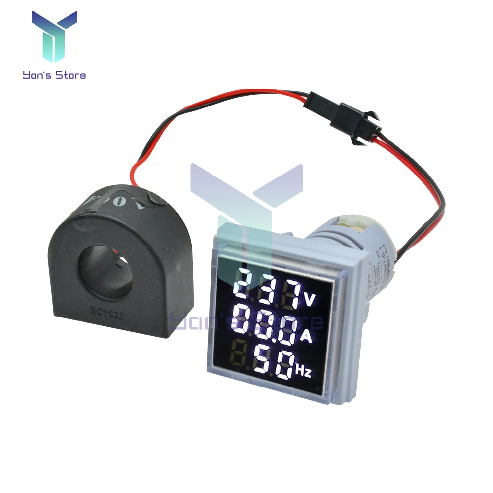 

Aideepen Цифровой вольтметр-амперметр 22мм 60-500В