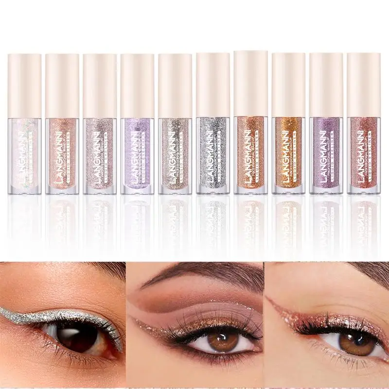 

Liquid Glitter Eyeliner 10 Colors Eye Liners For Makeup Brighten Eye Liner Kit Quick-Drying Liquid Eyeliner Shimmer Eyeliner Eye