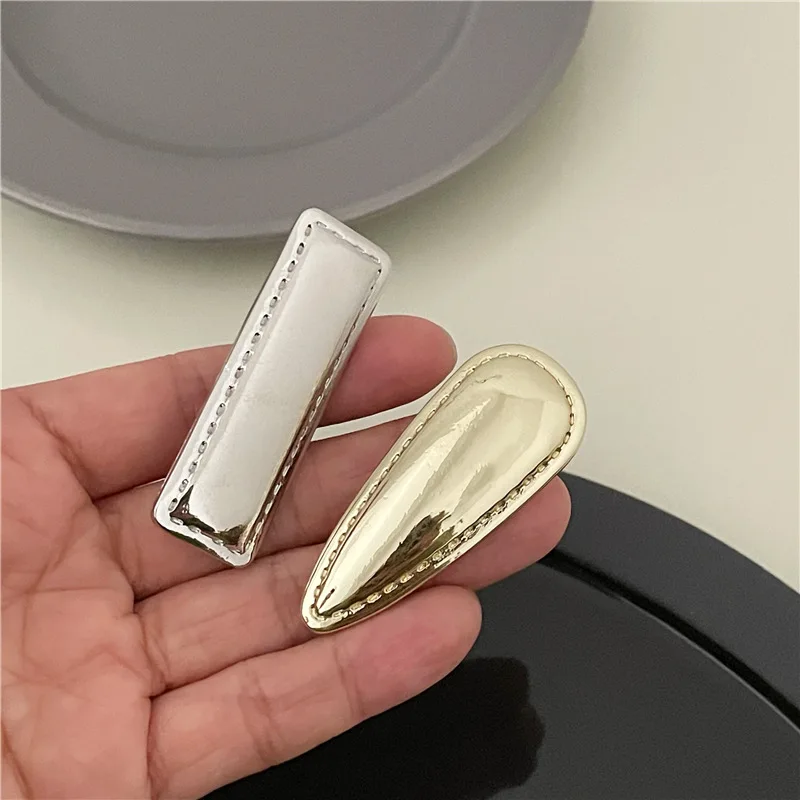 

Металлический цветной высококачественный фотобоковой зажим, элегантный прямоугольный зажим в виде капли воды, зажим для челки с утконосом,...