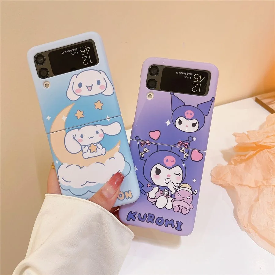 

Милый Sanrio Kuromi Hello Kitty Cinnamoroll складной чехол для телефона Samsung Galaxy Cover ZFlip3 ZFlip4 5G задняя крышка Y2k подарок для девушки