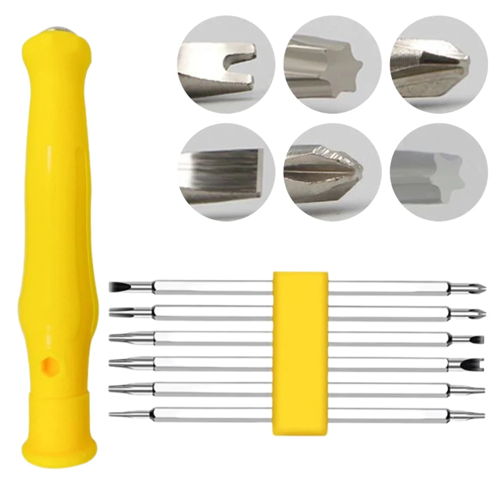 

High Quality Screwdriver Bit Handle 6pcs Bits Home Improvement Insulated Hand Tool Metal + Rubber Multifunctional