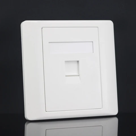Розетка rj45, сетевая панель, модульный разъем, 1 порт cat5e cat6, белый Keystone, ПК, настенная лицевая панель, лицевая панель, компьютер без инструментов, 86 мм