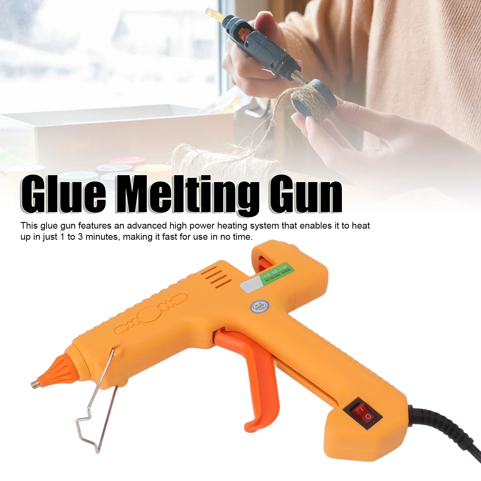 300W Glue Melting Gun Hot Mini Heating for DIY Home Repairing School Arts Decoration Craft