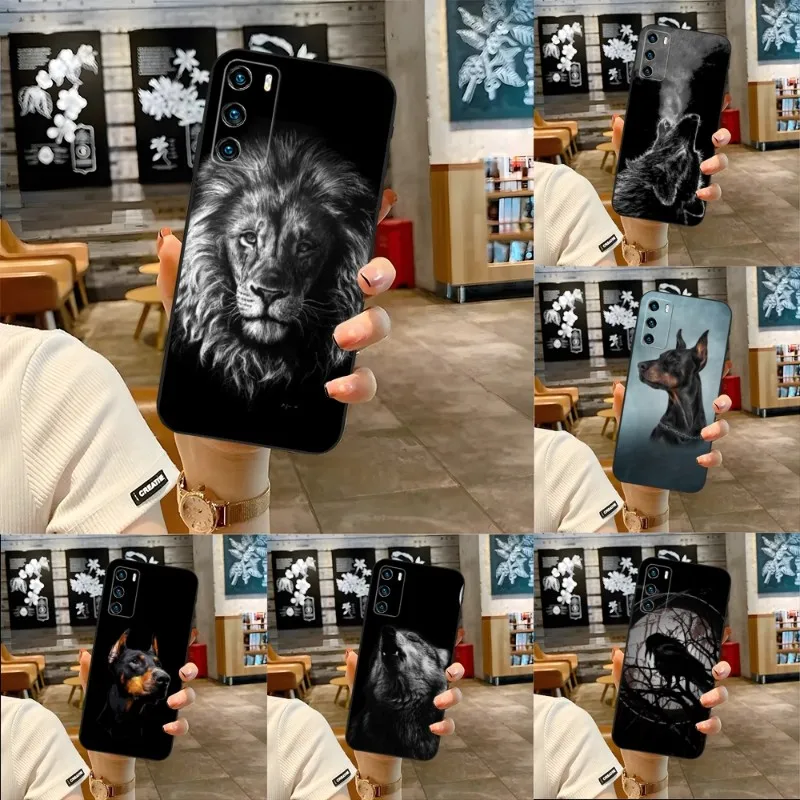 

Wolf Dog Cat Bird Lion Tiger Phone Case For Huawei Mate 40E 40Pro 30 20 10 9 8 Pro S 20X 5G Plus G9Plus Magic3 Pro Nova 7 Pro SE