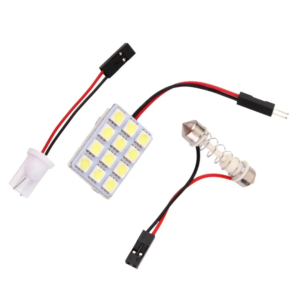 

5000K внутренняя панель автомобиля, Фотоэлементы 12 SMD, Фотоэлементы 10, купольная лампа, адаптер BA9S 12 В постоянного тока