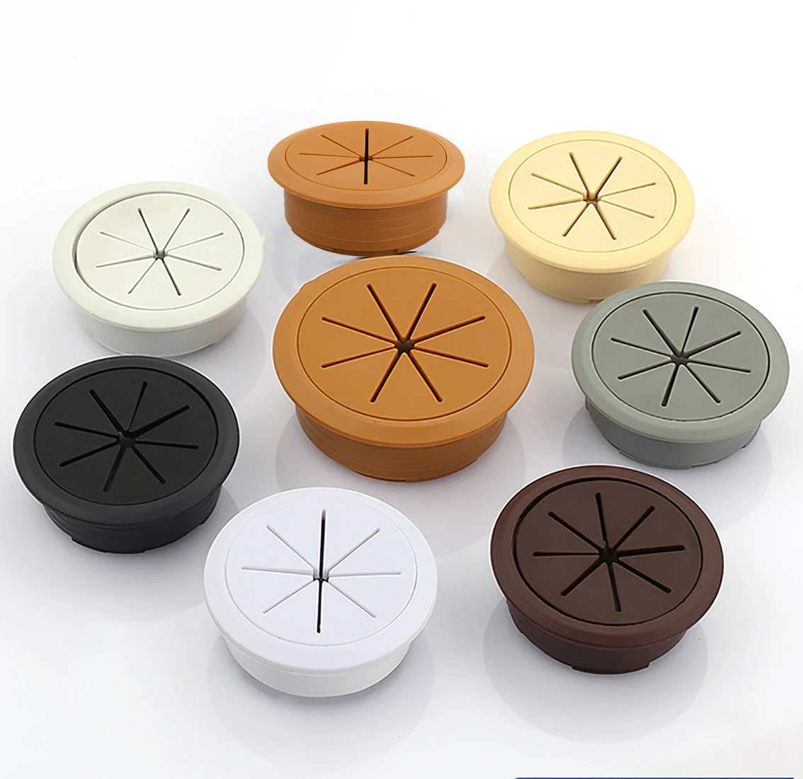 

1Pcs 50mm/53mm Desk Table ABS Plastic Cable Hole Cover PC Computer Desk Round Wire Tidy Grommet Hardware Accessories