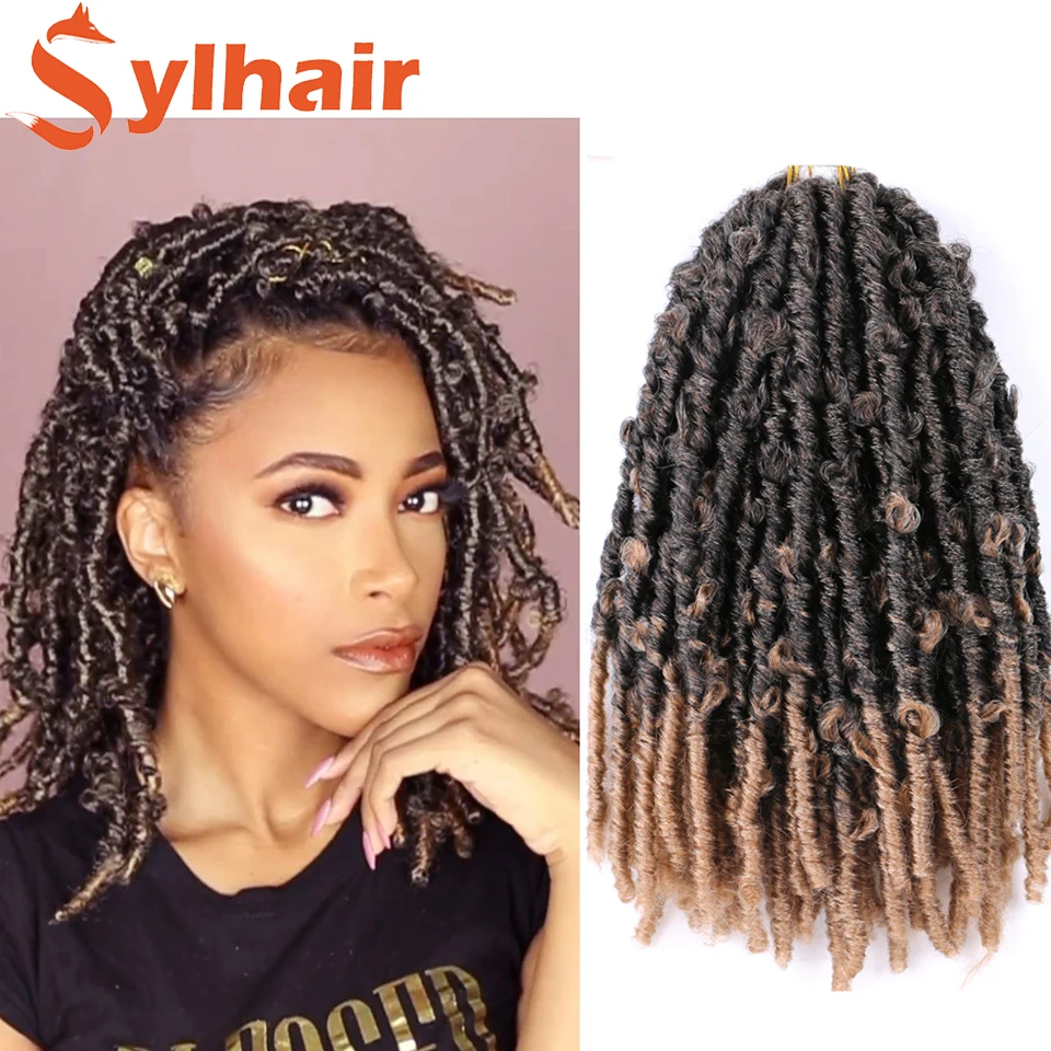 

Sylhair Butterfly Locs Crochet Braiding Hair For Black Women Soft Natural Ombre Brown Faux Locs Distressed Braid Hair Extension