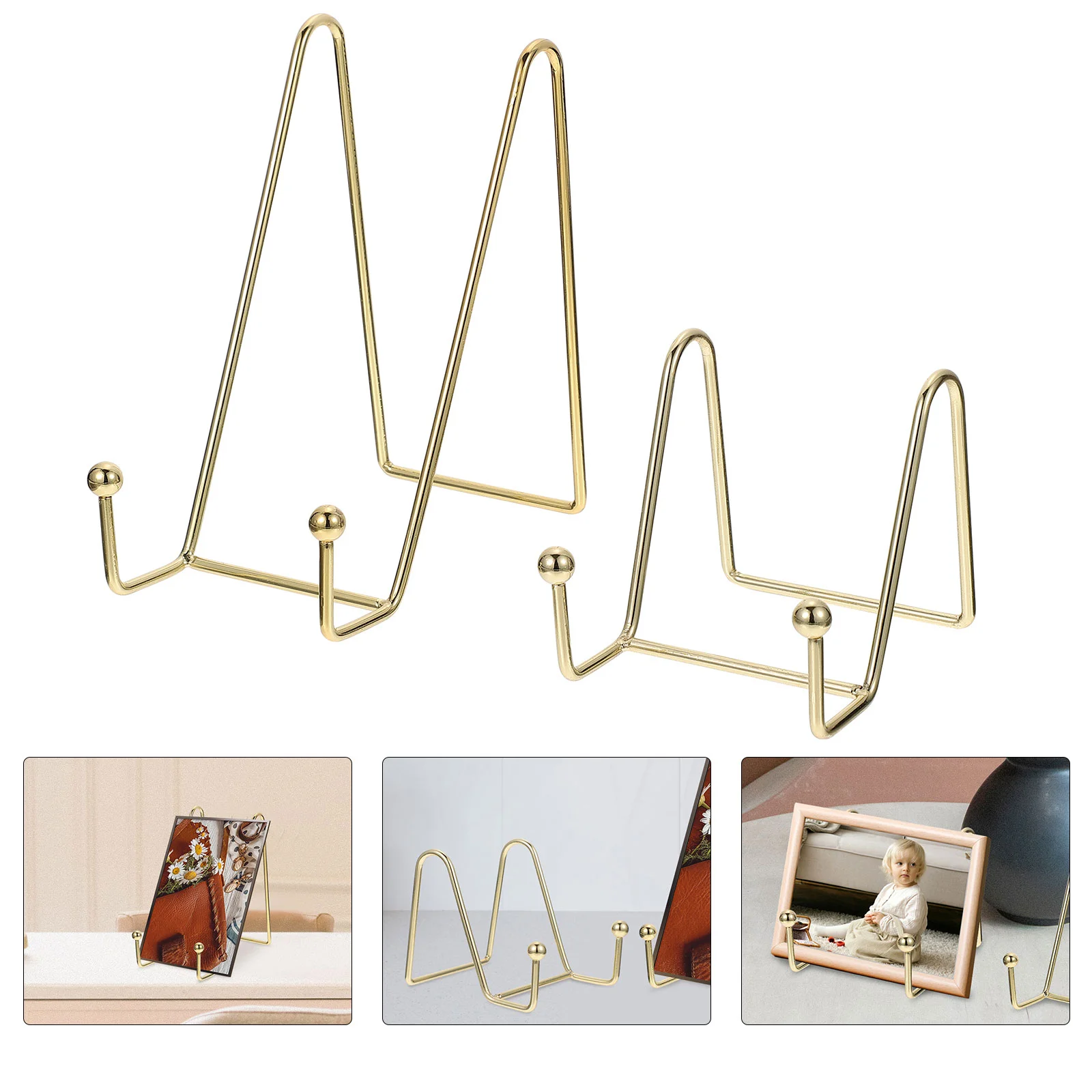 

2pcs Multifunctional Photo Frames Durable Photo Holders Decorative Photo Stands