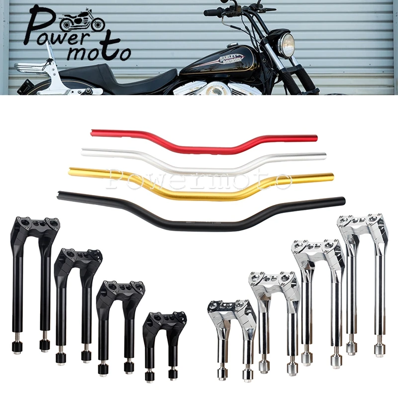 

Motorcycle Pullback Style Handle Bar Clamp Kit Handlebar Riser Heightening For Harley Dyna Street Bob Softail Sportster 25mm