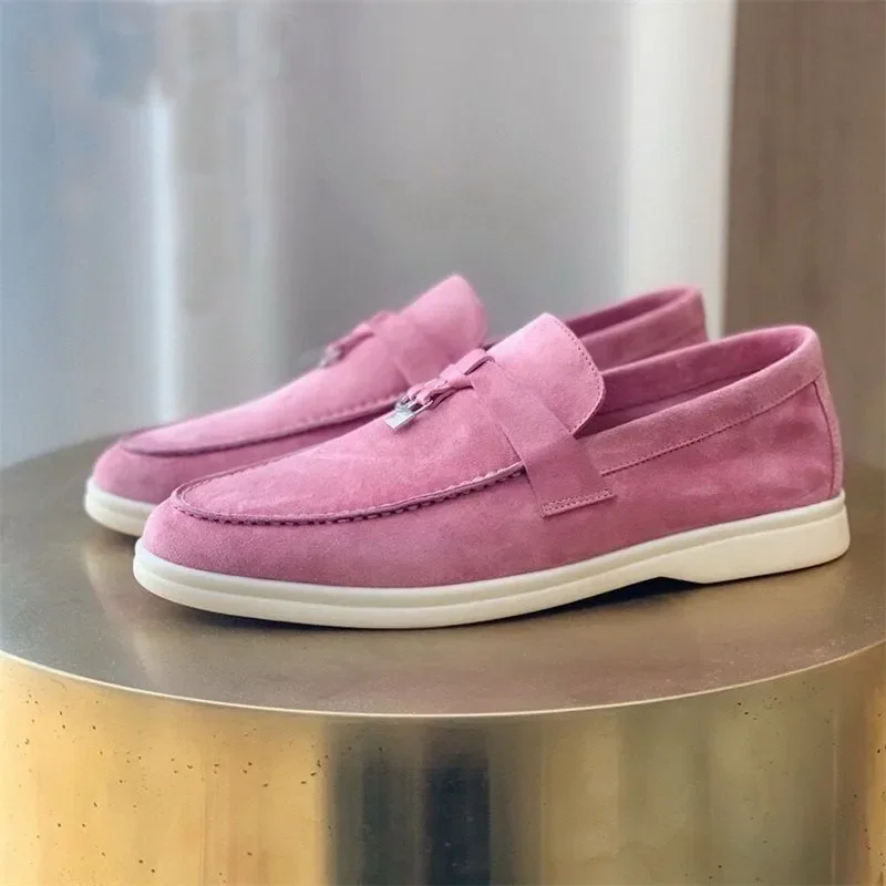 Women Soft Sole Flat Shoes High-quality 2023 Spring Autumn New Cashmere Upper Classic Ladies Comfortable LP Loafers