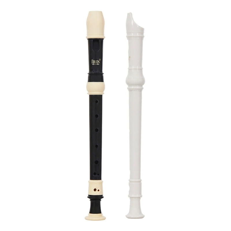 

Irin 2 Set Abs Soprano Clarinet Long Flute Baroque Recorder Fingering Musical Instrument Accessories - Black & White