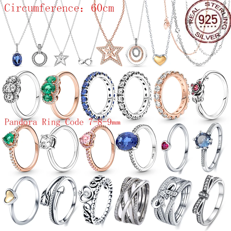 

New 925 Sterling Silve Necklace Rings For Women Fashion Popular Zircon Lucky Heart Rings For Women Jewelry Making Ring 2022trend