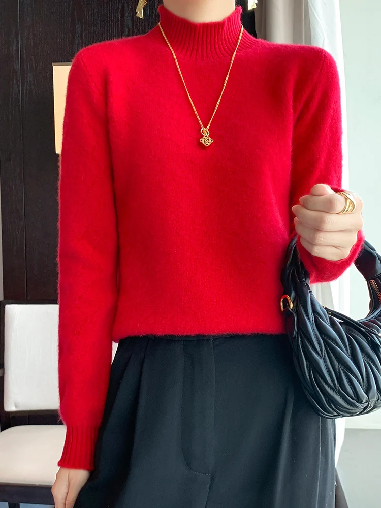 Высококачественный женский свитер из 100% мериносовой шерсти осень-зима толстый