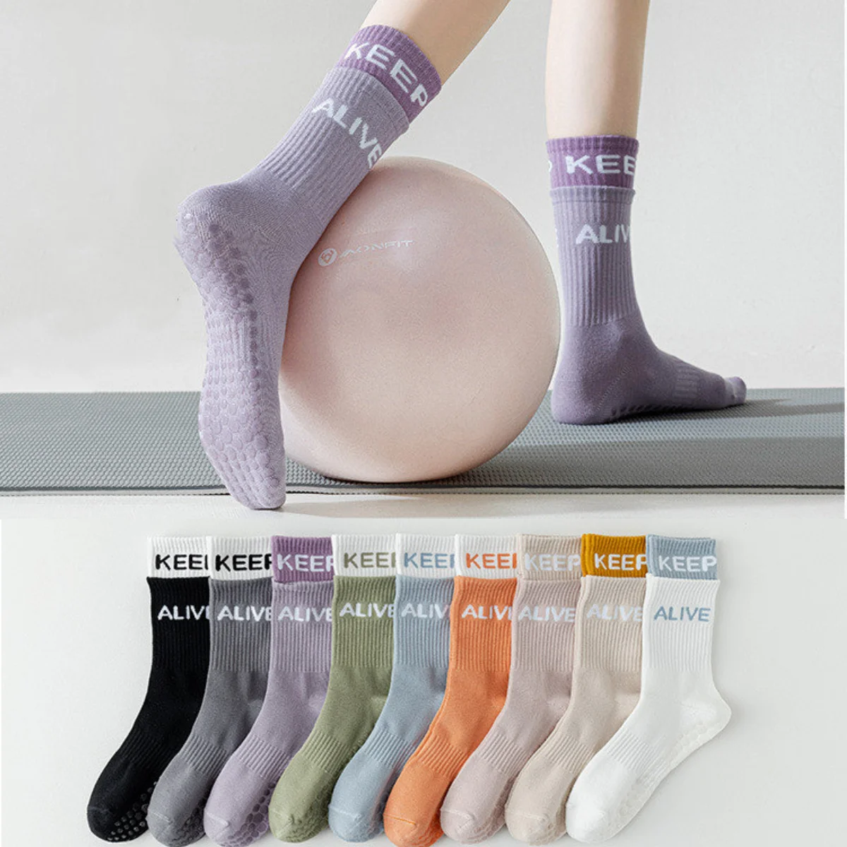 

Носки женские для йоги, хлопковые дышащие спортивные носки для комнатных танцев, профессиональные Нескользящие силиконовые носки для балета, пилатеса