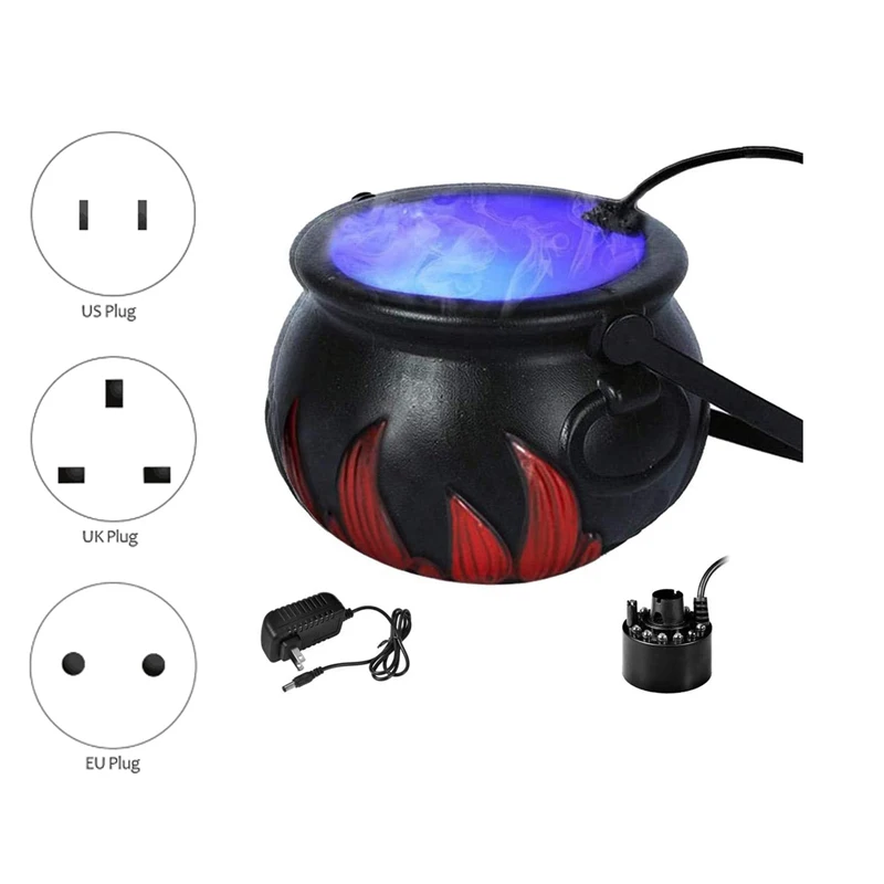 

Halloween Witch Cauldron Fog Maker, Halloween Party Mist Maker Fogger Water Fountain Pond Fog Machine