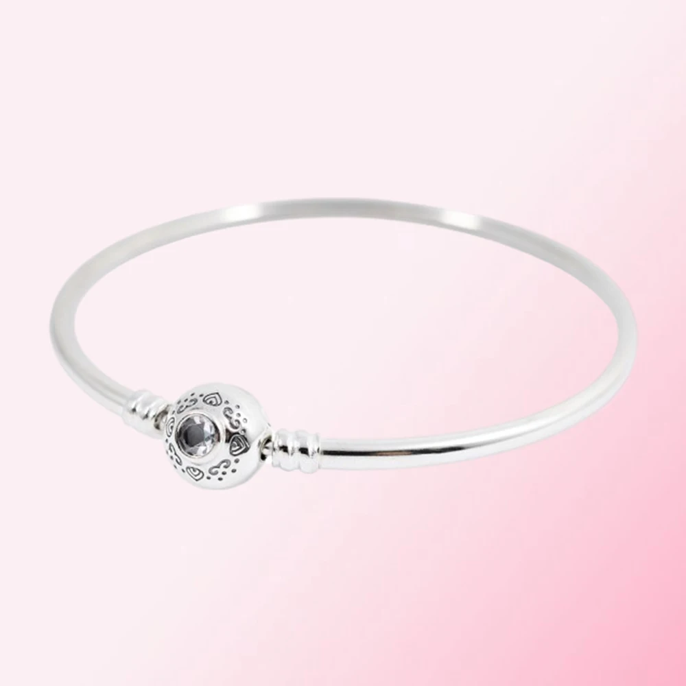 

2021 100% 925 Sterling Silver Classic Moments Clasp Bangle Charm Fashion Jewelry Free Shipping Wholesale