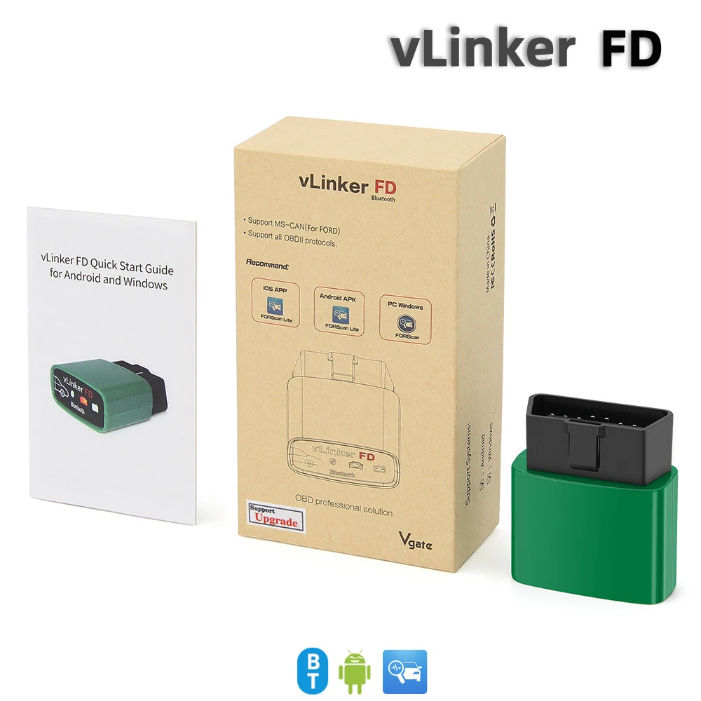 

Vgate vLinker FD+ V2.2 Bluetooth 3.0 4.0 WIFI Code Reader For FORScan J2534 ELM327 OBD 2 Scanner Car Diagnostic Tools scanner