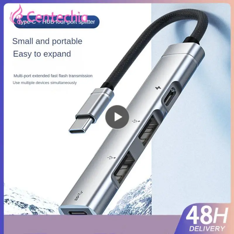 

Soft Thread High Speed Transmission Laptop Converter Support Otg Computer Extender Multifunctional Computer Hub 5v/3a 4-in-1