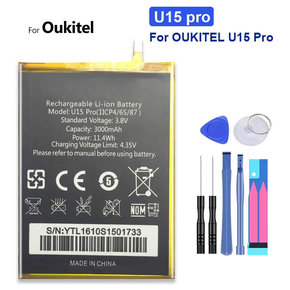 

Replacement Battery For OUKITEL U15 Pro 3000mAh +Tracking Number