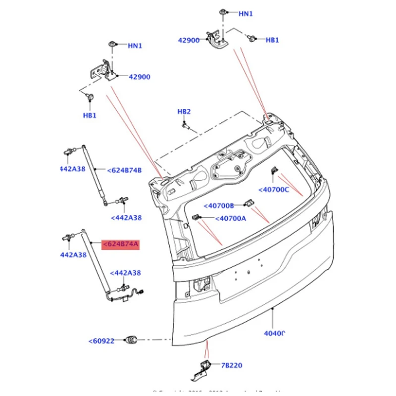 Крепежный кронштейн LR083139 LR083138 LR126177 LR126175 La nd Ro ve r для задней двери багажника