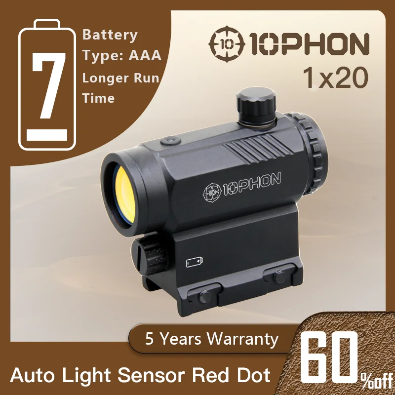 

10phon 1x20 взгляд Airsoft Red Dot Sight лучшие охотничьи прицелы Бесплатная доставка Тактический для настоящего огнестрельного оружия. 22 страйкбольный прицел