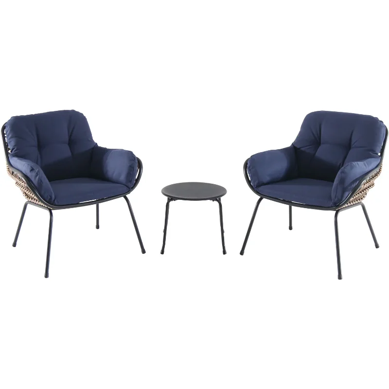 

Hanover Naya 3-Piece Chat Set with Navy Blue Cushions