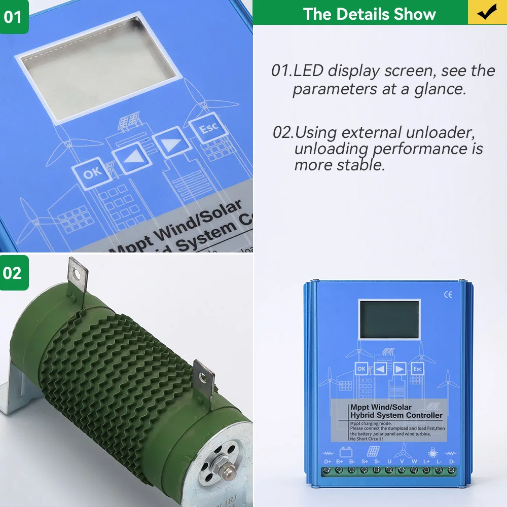 Доставка в ЕС 3 Контроллер заряда Dyas MPPT Гибридная система солнечного ветра 3000 Вт 12