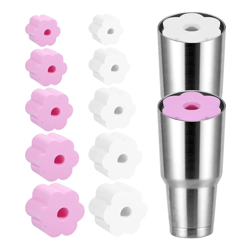 

10 Pieces Cup Turners For Tumblers White And Pink Cup Turner Foam Inserts Turner Cup Doodle Assist Firm And Don't Drop