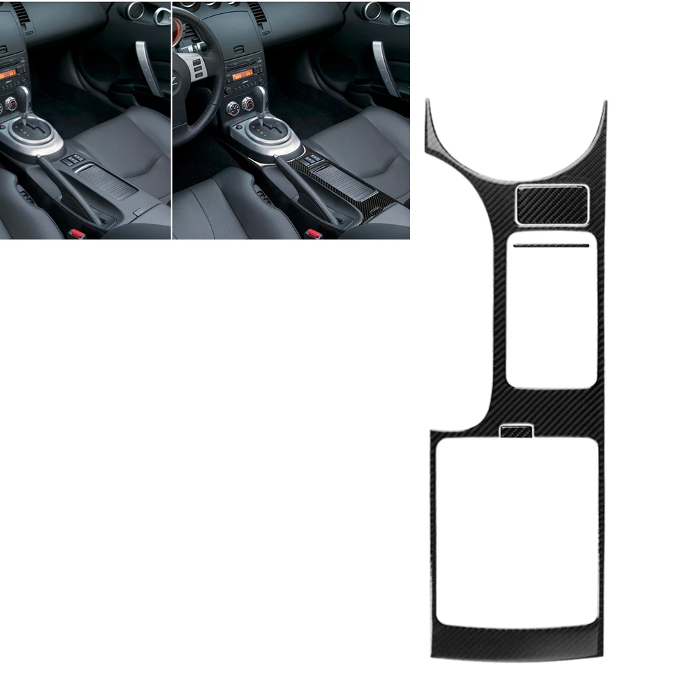 

For Nissan 350Z 2006-2009 Carbon Fiber Center Console Gear Shift Box Panel Cover Trim Control Board Sticker Bezel Frame