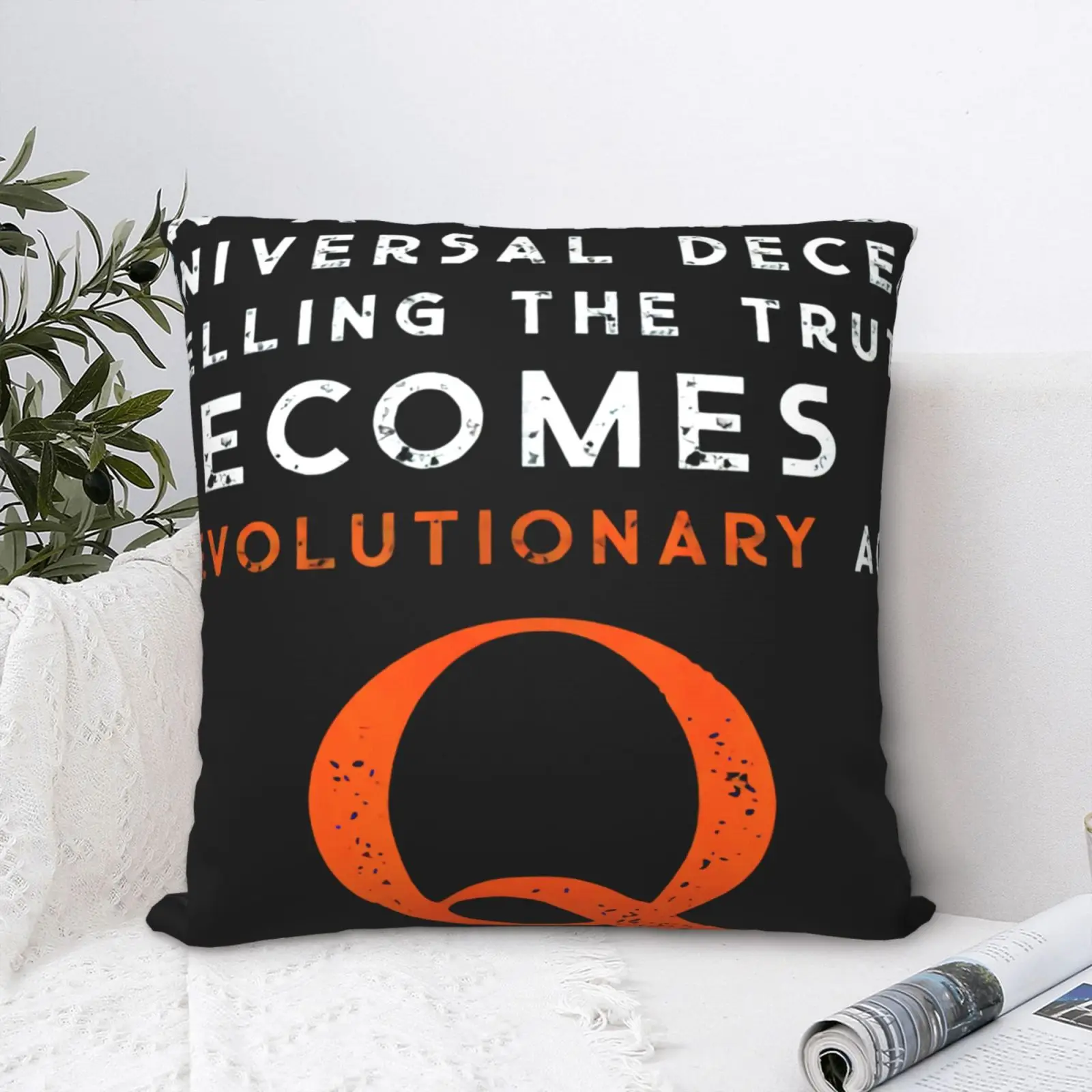 

Qanon четкость «расскажу правду» Чехол-Подушка декоративная подушка белая и черная кровать Мягкие Аниме наволочки-подушки чехол s домашний де...